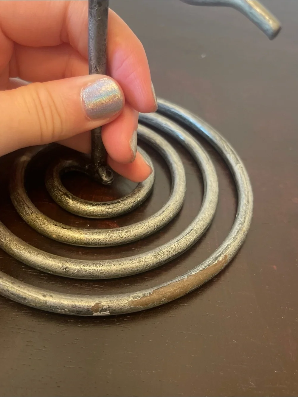 90s Wrought Iron Whimsygoth Palm Jewelry Holder